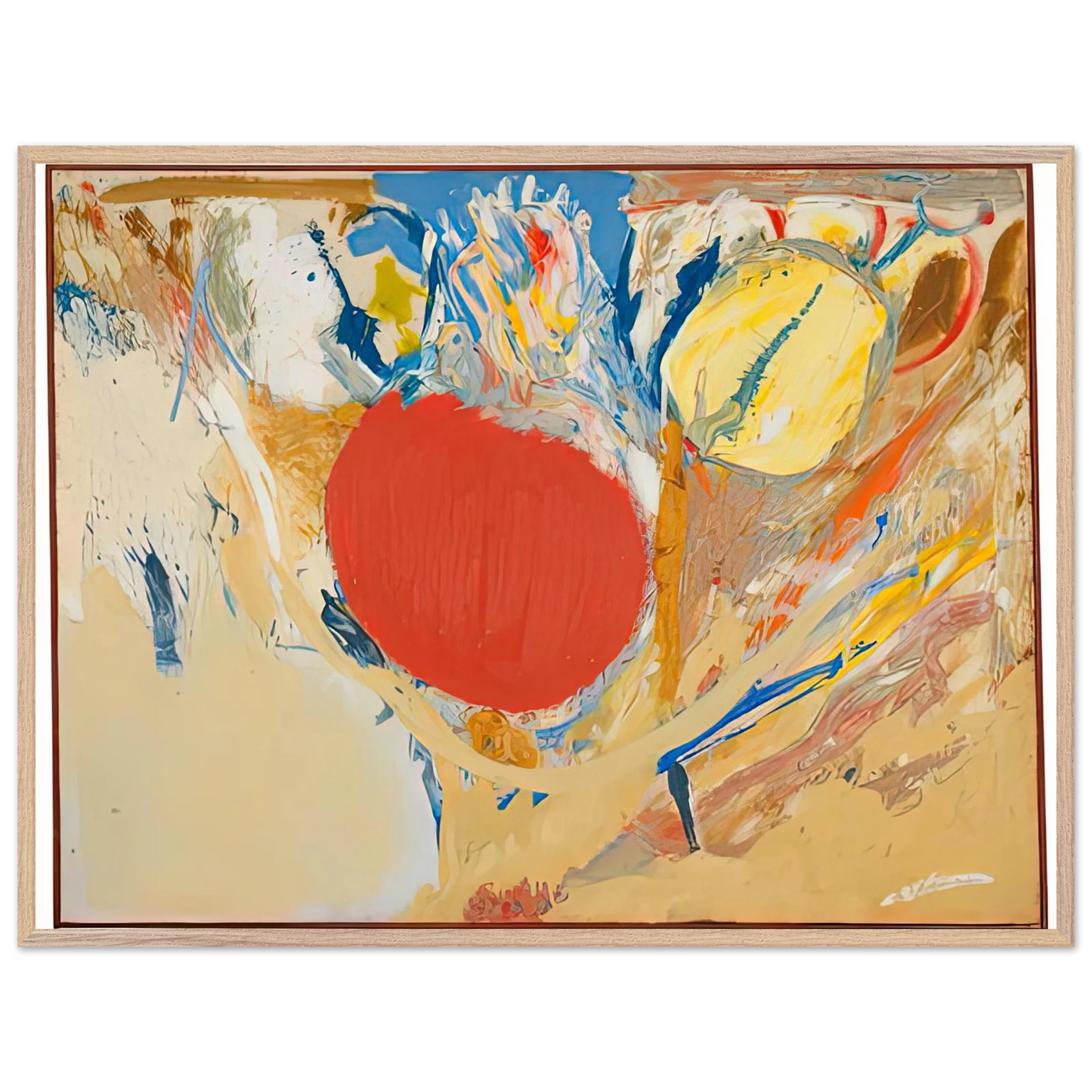 Helen Frankenthaler - Break Through, 1956- Wall Art - 30x40 cm / 12x16 inches - Premium Wooden Framed Poster With Fine Art Paper-canvas - Black frame
