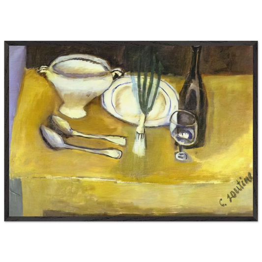 STILL LIFE WITH SOUP TUREEN - Chaim Soutine 70x100 cm / 28x40 inches Framed Art Print – Black Wooden Frame