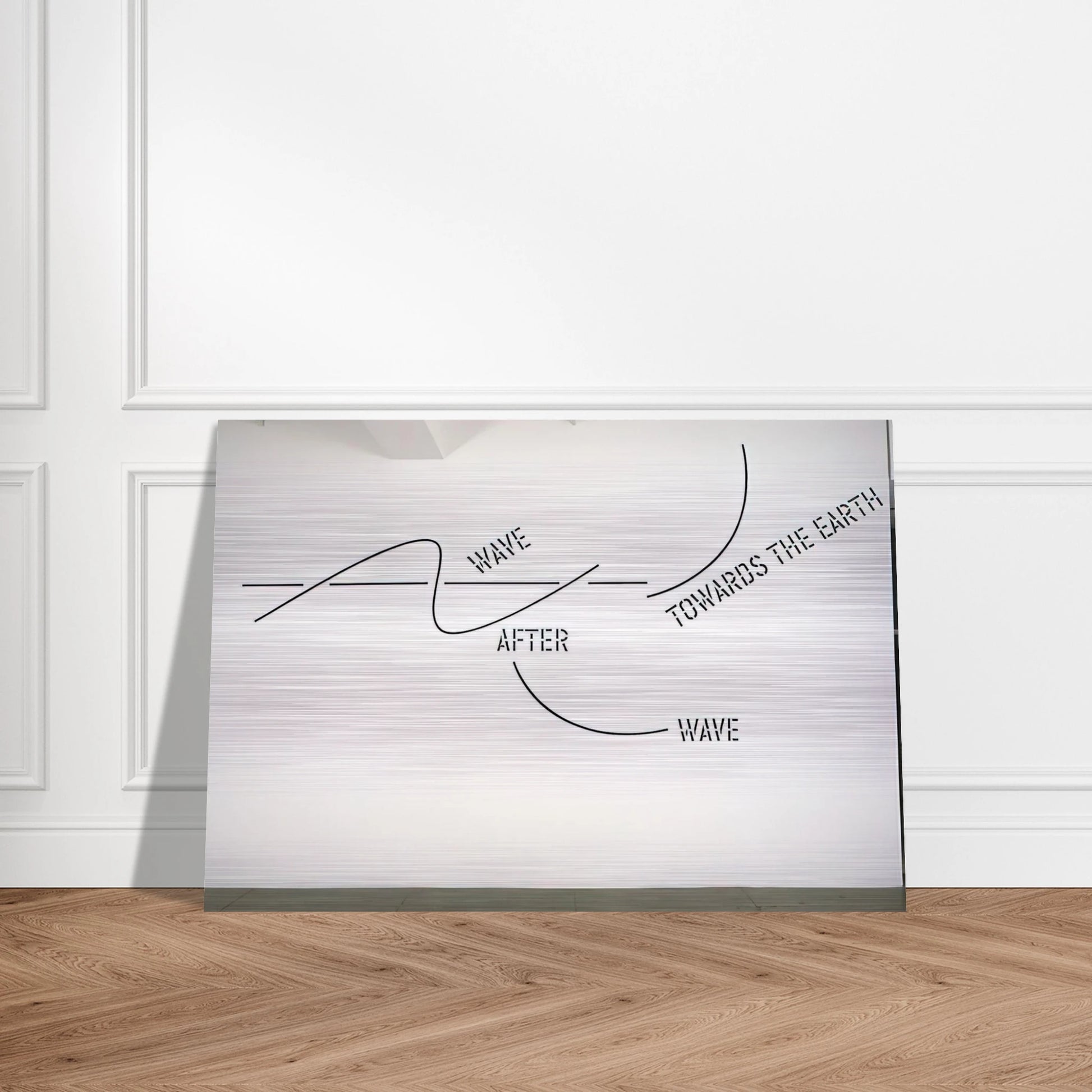 Wave After Wave - 2002 - Lawrence Weiner Brushed Aluminum Print - 70x100 cm / 28x40 inches | Lawrence Weiner Aluminum Print | Lawrence Weiner Prints