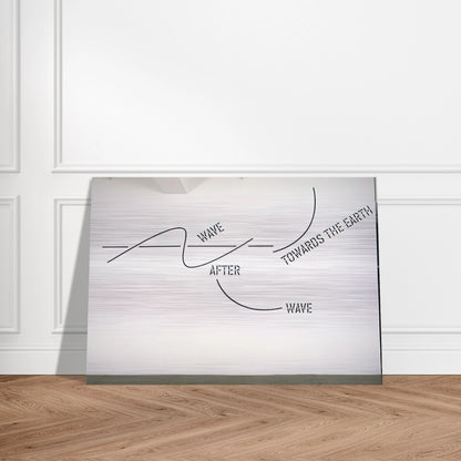 Wave After Wave - 2002 - Lawrence Weiner Brushed Aluminum Print - 70x100 cm / 28x40 inches | Lawrence Weiner Aluminum Print | Lawrence Weiner Prints