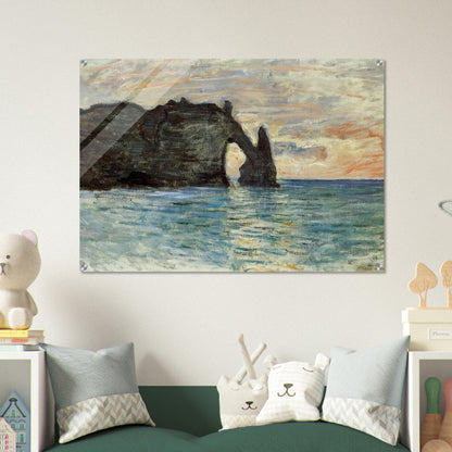 The Manneport, Cliff at Etretat - claude monet Acrylic Print - 70x100 cm / 28x40″ inches | claude monet Wall Art | claude monet Prints