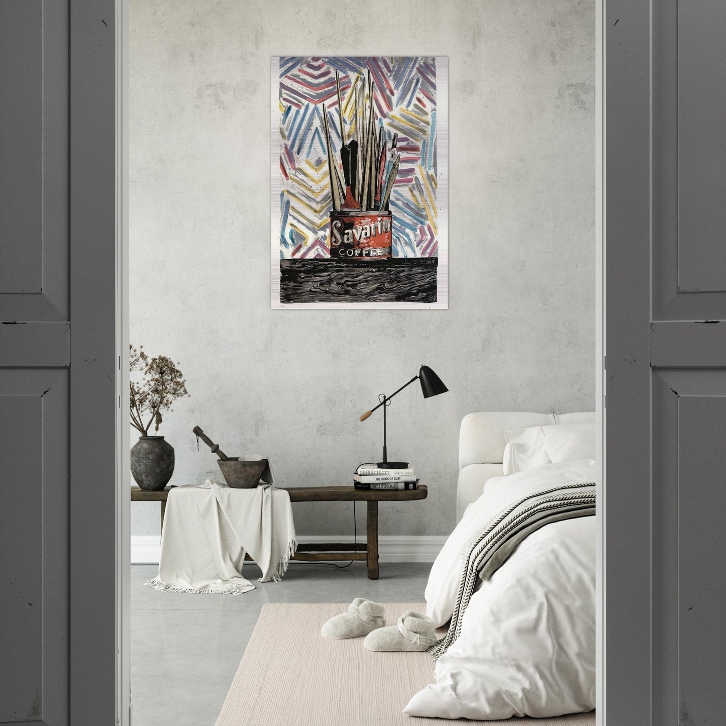 SAVARIN ULAE 183 - Jasper Johns Brushed Aluminum Print - 70x100 cm / 28x40 inches | Jasper Johns Aluminum Print | Jasper Johns Prints