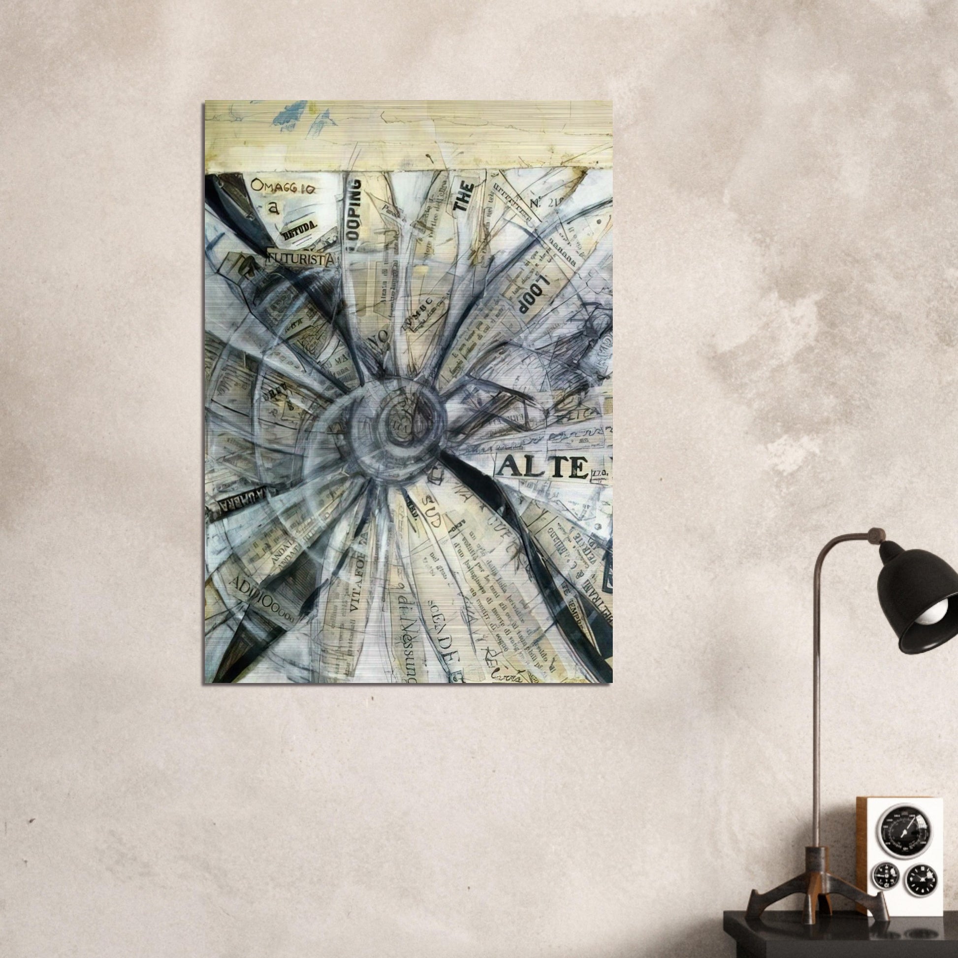 OMAGGIO A BETUDA FUTURISTA 1915 - Carlo Carra Brushed Aluminum Print - 70x100 cm / 28x40 inches | Carlo Carra Aluminum Print | Carlo Carra Prints