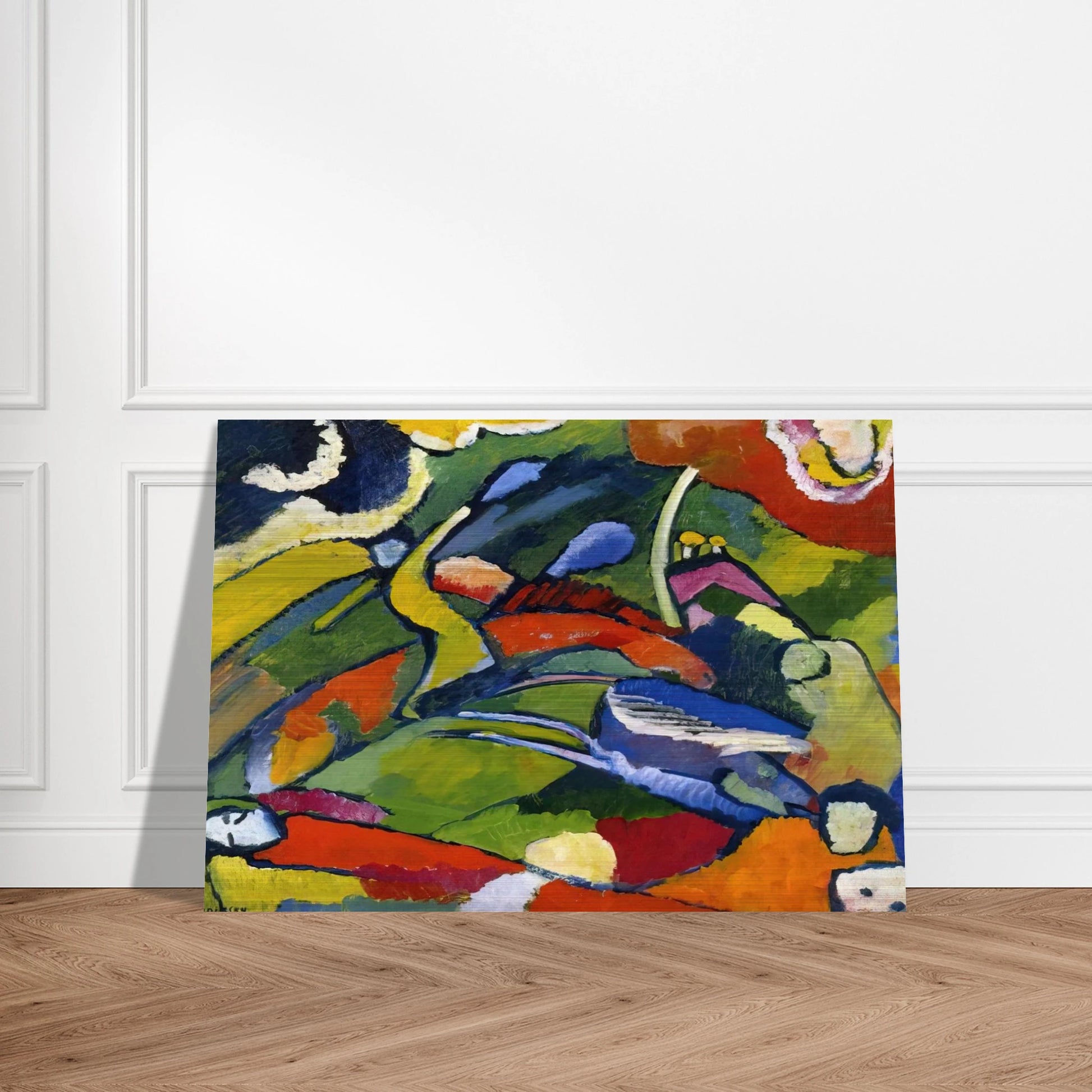 TWO RIDERS AND RECLINING FIGURE - Wassily Kandinsky Brushed Aluminum Print - 70x100 cm / 28x40 inches | Wassily Kandinsky Aluminum Print | Wassily Kandinsky Prints