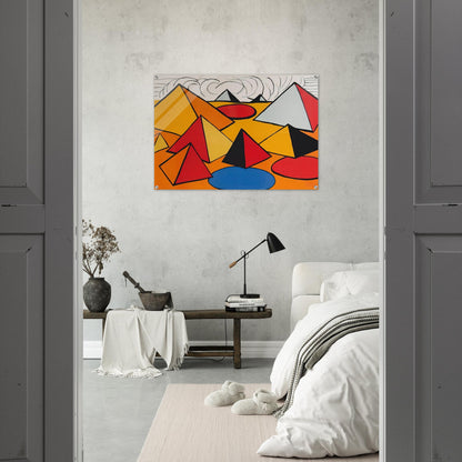PRYAMIDS AND CLOUDS 1970 - Alexander Calder Acrylic Print - 70x100 cm / 28x40″ inches
