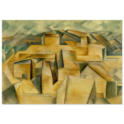 Houses on the hill - Pablo Picasso Brushed Aluminum Print - 70x100 cm / 28x40 inches | Pablo Picasso Aluminum Print | Pablo Picasso Prints