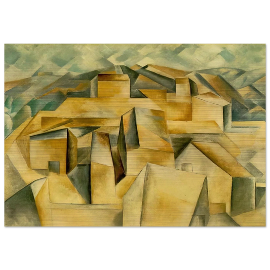 Houses on the hill - Pablo Picasso Brushed Aluminum Print - 70x100 cm / 28x40 inches | Pablo Picasso Aluminum Print | Pablo Picasso Prints