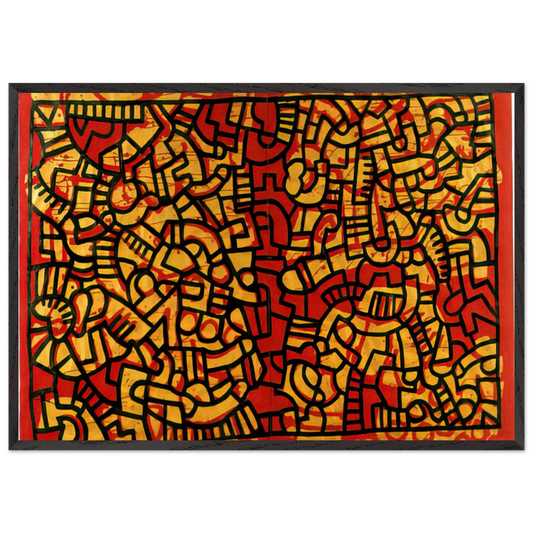UNTITLED 1979 N3 - Keith Haring 70x100 cm / 28x40 inches Framed Art Print – Black Wooden Frame