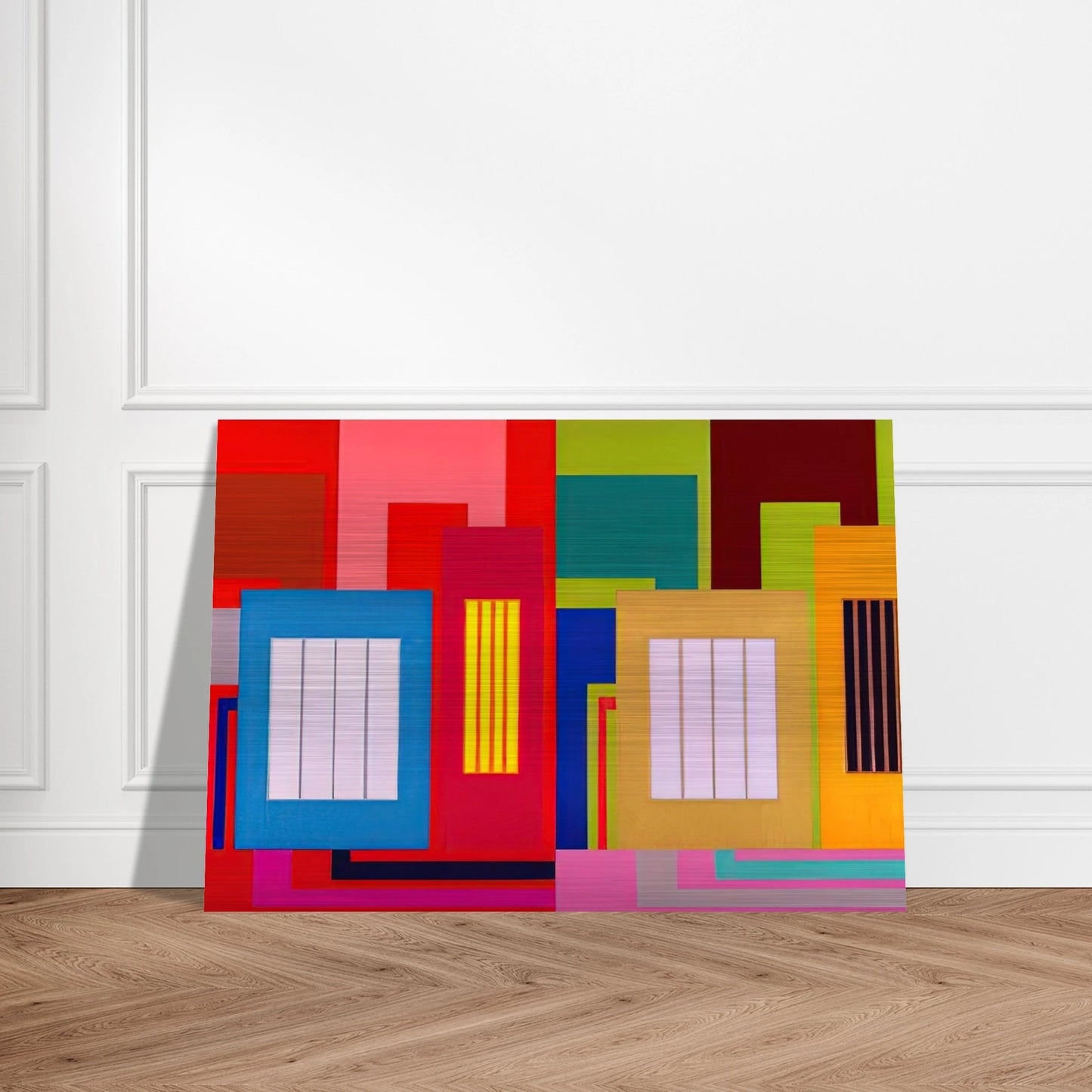 Super Size - 2000 - Peter Halley Brushed Aluminum Print - 70x100 cm / 28x40 inches | Peter Halley Aluminum Print | Peter Halley Prints
