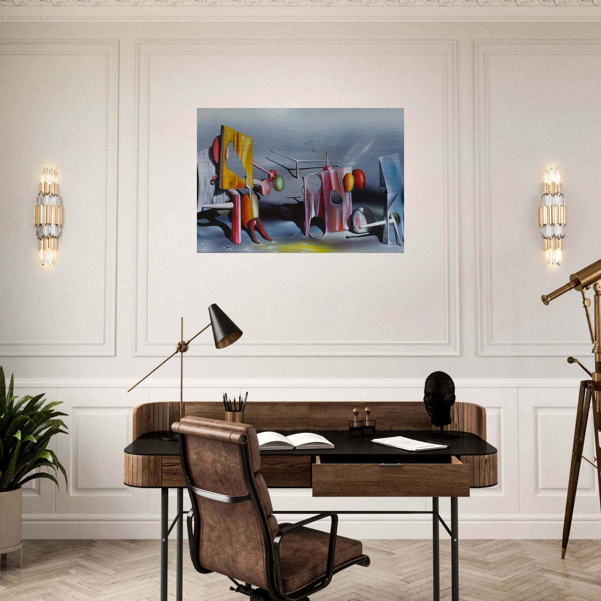 Reply to Red - Yves Tanguy Brushed Aluminum Print - 70x100 cm / 28x40 inches | Yves Tanguy Aluminum Print | Yves Tanguy Prints
