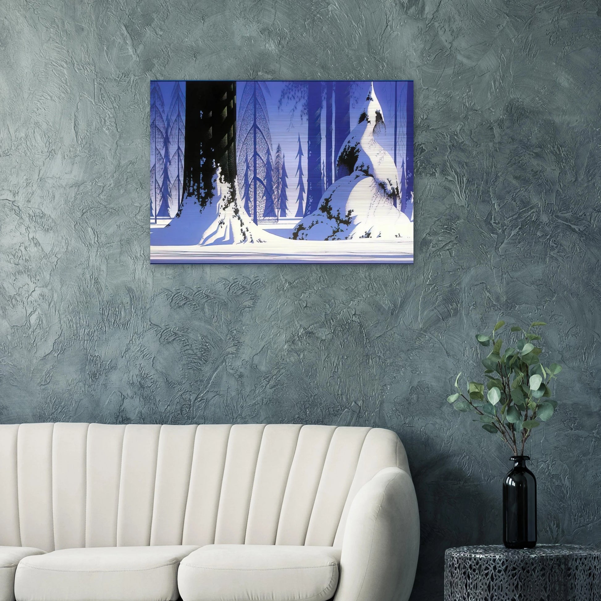 Winter - Eyvind Earle Brushed Aluminum Print - 70x100 cm / 28x40 inches | Eyvind Earle Aluminum Print | Eyvind Earle Prints