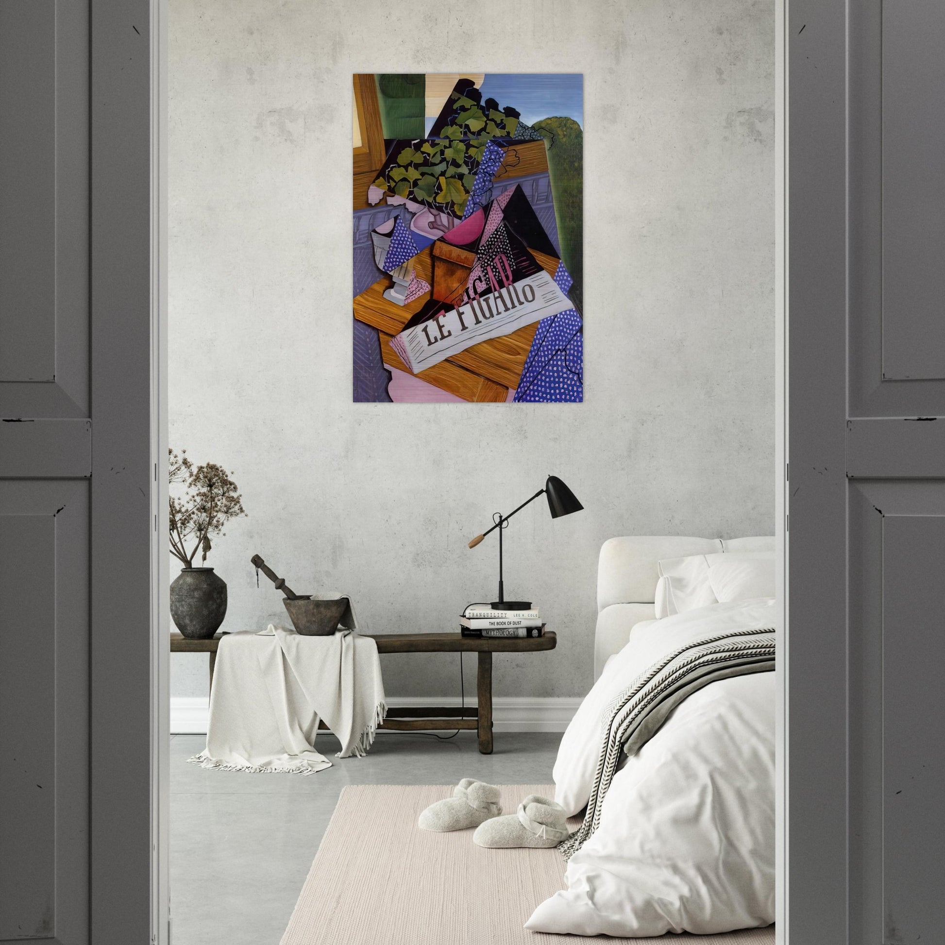 A POT OF GERANIUMS 1915 - Juan Gris Brushed Aluminum Print - 70x100 cm / 28x40 inches | Juan Gris Aluminum Print | Juan Gris Prints