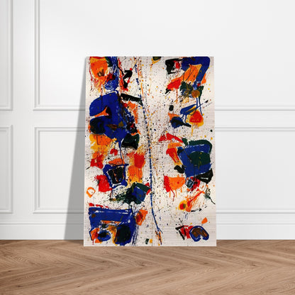 The White Line - Sam Francis Brushed Aluminum Print - 70x100 cm / 28x40 inches | Sam Francis Aluminum Print | Sam Francis Prints