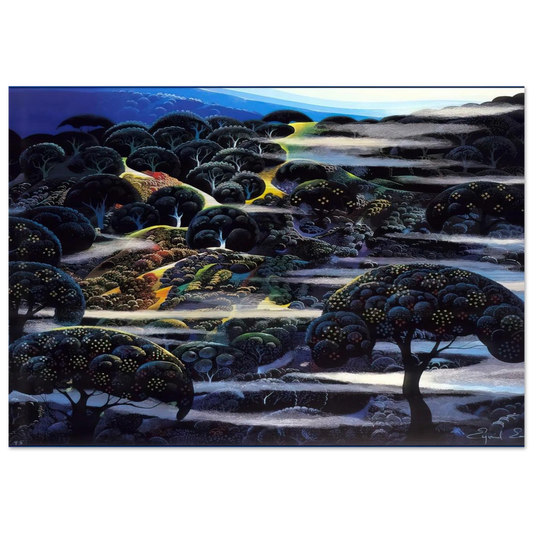 Garden of Eden - Eyvind Earle Brushed Aluminum Print - 70x100 cm / 28x40 inches | Eyvind Earle Aluminum Print | Eyvind Earle Prints