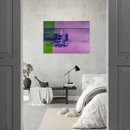 Big electric chair - Andy Warhol Brushed Aluminum Print - 70x100 cm / 28x40 inches | Andy Warhol Aluminum Print | Andy Warhol Prints