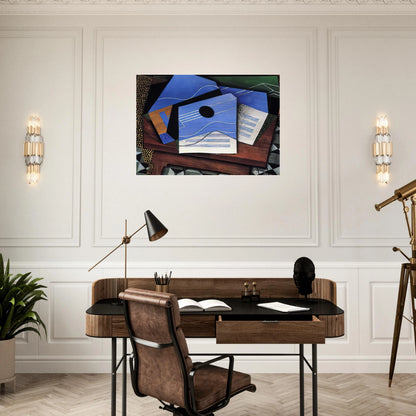 GUITAR ON A TABLE 1915 - Juan Gris Brushed Aluminum Print - 70x100 cm / 28x40 inches | Juan Gris Aluminum Print | Juan Gris Prints