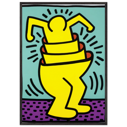 UNTITLED 1989 N2 - Keith Haring 70x100 cm / 28x40 inches Framed Art Print – Black Wooden Frame