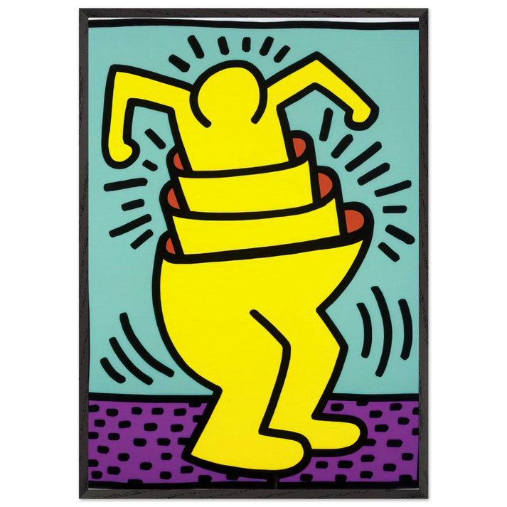 UNTITLED 1989 N2 - Keith Haring 70x100 cm / 28x40 inches Framed Art Print – Black Wooden Frame
