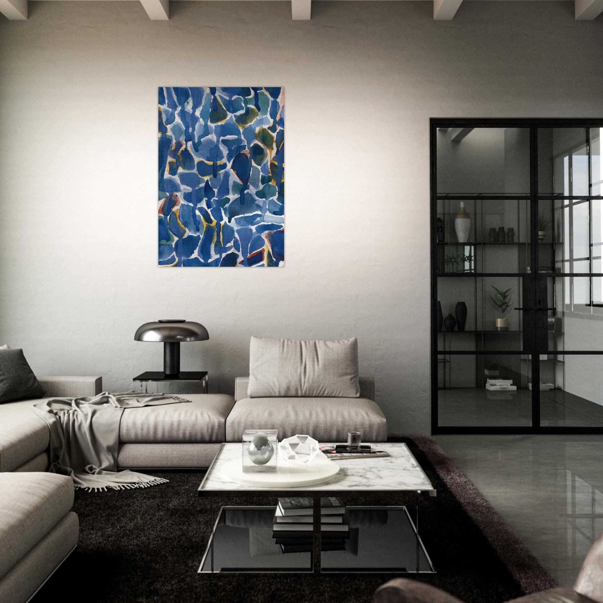 Untitled  SF54-077  - Sam Francis Brushed Aluminum Print - 70x100 cm / 28x40 inches | Sam Francis Aluminum Print | Sam Francis Prints