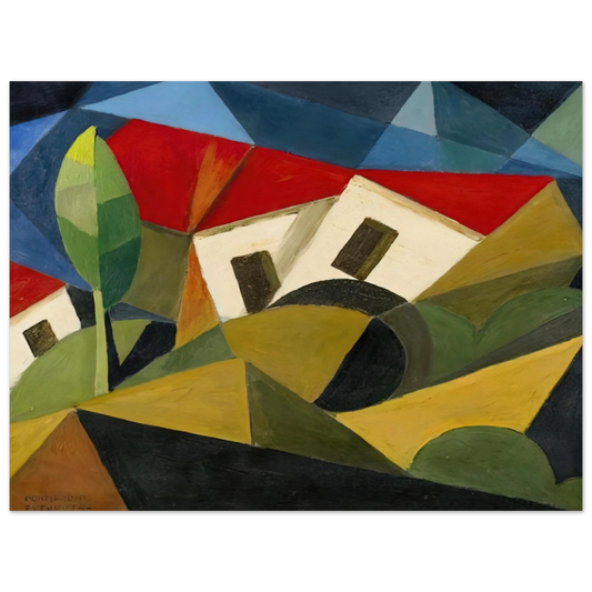 Enrico Prampolini - LANDSCAPE 1918  75x100 cm / 30x40inches Fine Art Poster