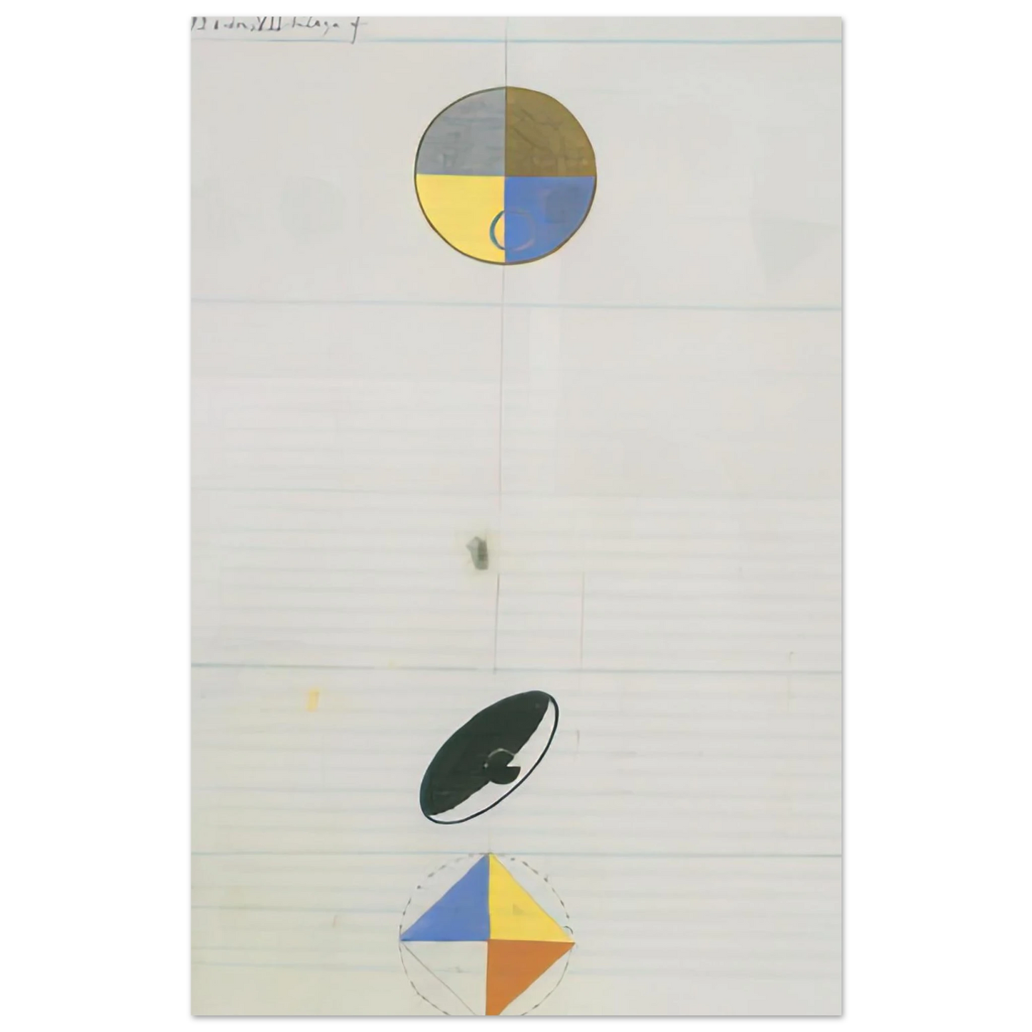Hilma af Klint - SERIES NO VII NO 3F 1920 Wall art - 13x18 cm / 5x7 inches - Premium Wooden Framed Poster With Fine Art Paper - White frame