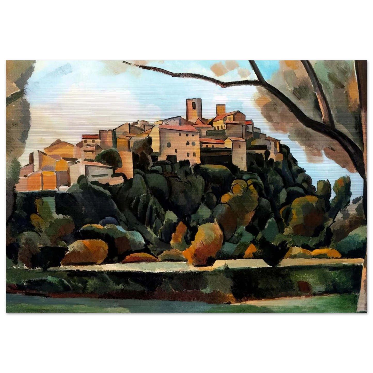 VISTA DE SAINT PAUL DE VENCE 1910 - Andre Derain Brushed Aluminum Print - 70x100 cm / 28x40 inches | Andre Derain Aluminum Print | Andre Derain Prints