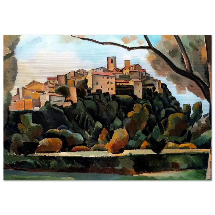 VISTA DE SAINT PAUL DE VENCE 1910 - Andre Derain Brushed Aluminum Print - 70x100 cm / 28x40 inches | Andre Derain Aluminum Print | Andre Derain Prints