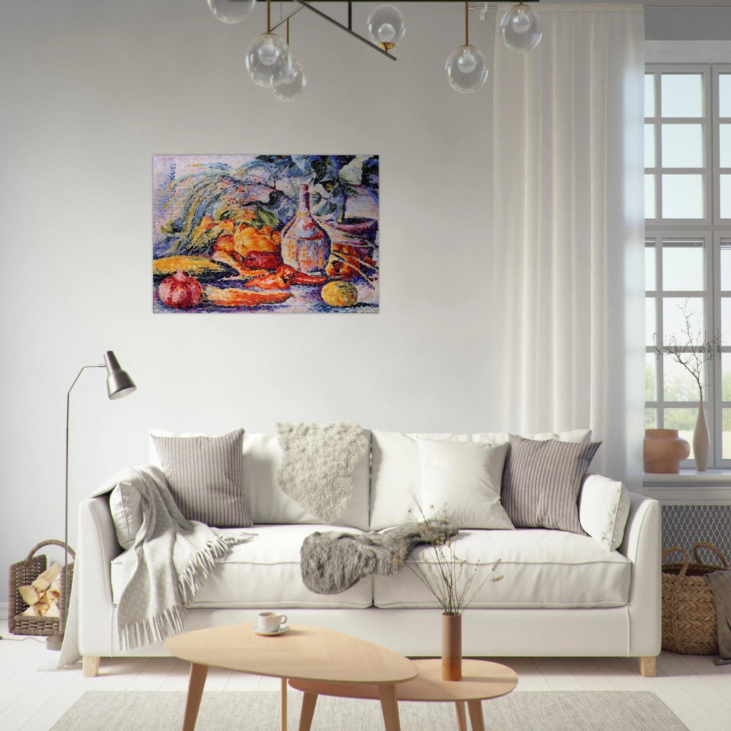 Still Life with Bottle of Wine - Henri-Edmond Cross Brushed Aluminum Print - 70x100 cm / 28x40 inches | Henri-Edmond Cross Aluminum Print | Henri-Edmond Cross Prints