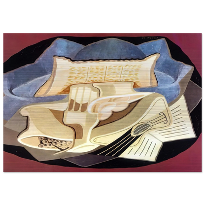 THE BLUE CLOTH 1925 - Juan Gris Brushed Aluminum Print - 70x100 cm / 28x40 inches | Juan Gris Aluminum Print | Juan Gris Prints