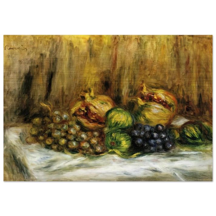 Still Life with Grapes - Pierre-Auguste Renoir Brushed Aluminum Print - 70x100 cm / 28x40 inches | Pierre-Auguste Renoir Aluminum Print | Pierre-Auguste Renoir Prints
