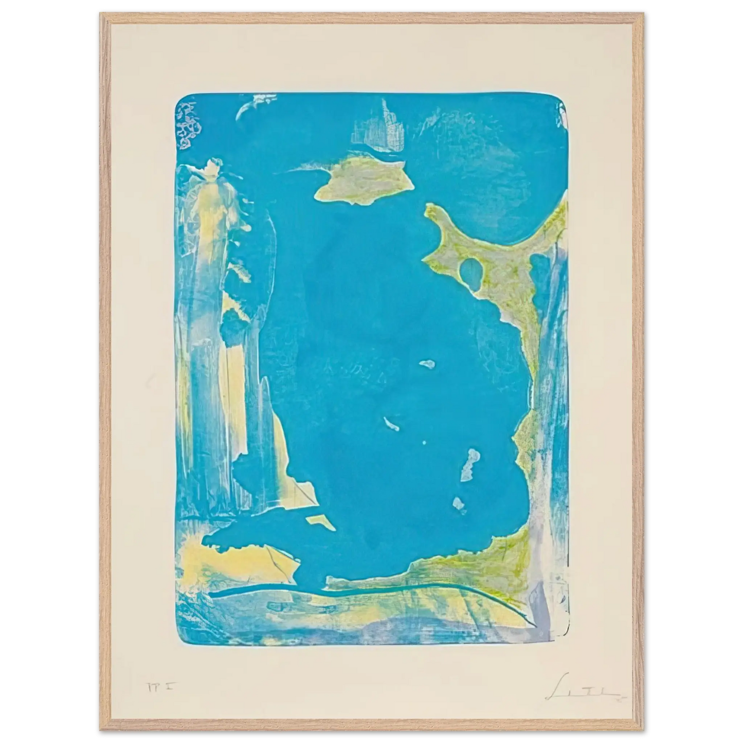 Helen Frankenthaler - Reflections IV - 1995 Wall art - 30x45 cm / 12x18 Inches - Premium Wooden Framed Poster With Fine Art Paper - White frame