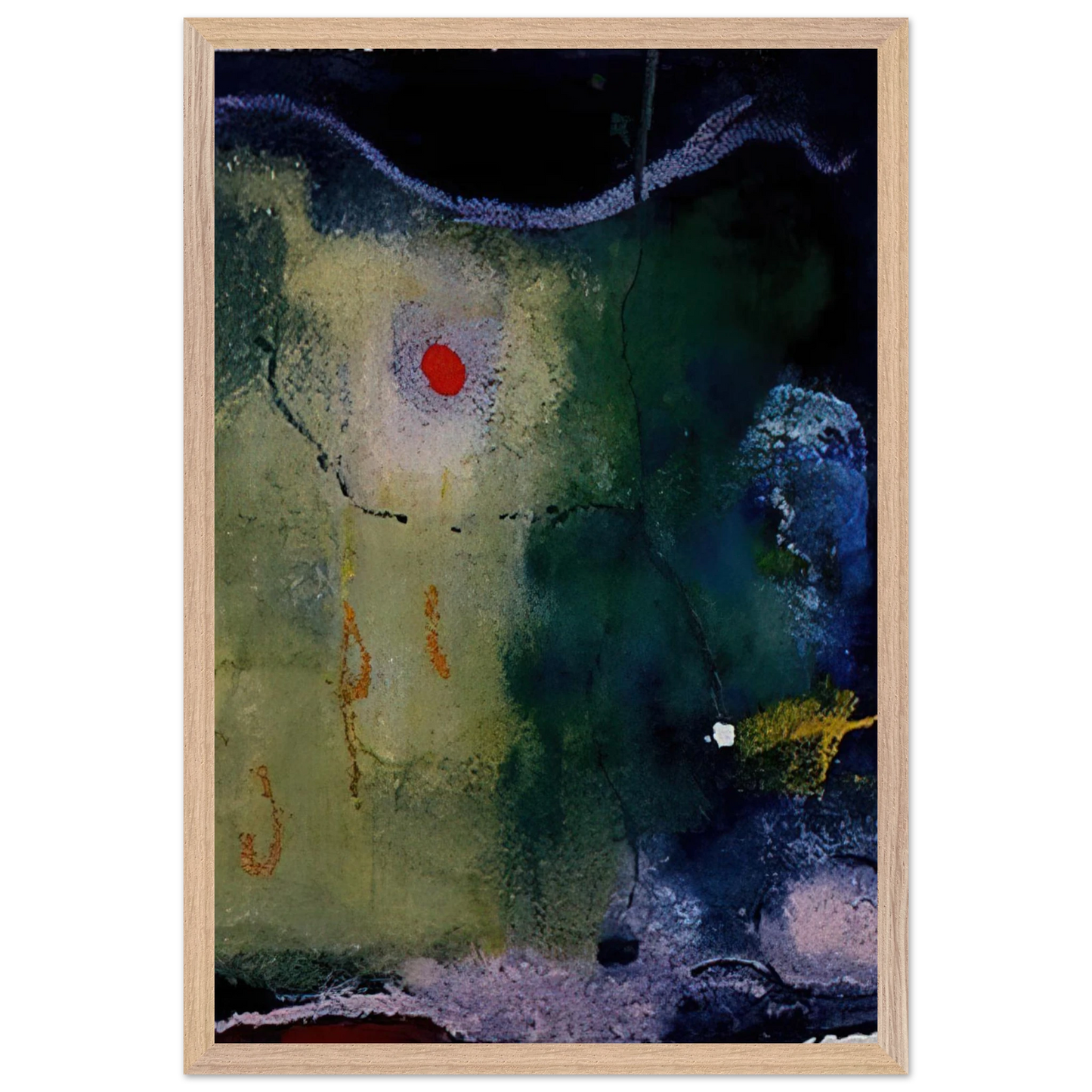 Helen Frankenthaler - The Other Side of the Moon - 1995 Wall art - 15x20 cm / 6x8 inches - Premium Wooden Framed Poster With Fine Art Paper-canvas - Black frame