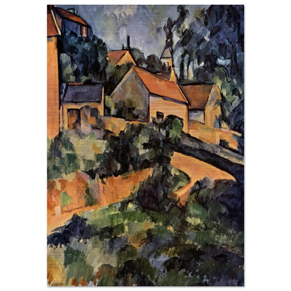 Turning Road at Montgeroult - Paul Cézanne Brushed Aluminum Print - 70x100 cm / 28x40 inches | Paul Cézanne Aluminum Print | Paul Cézanne Prints