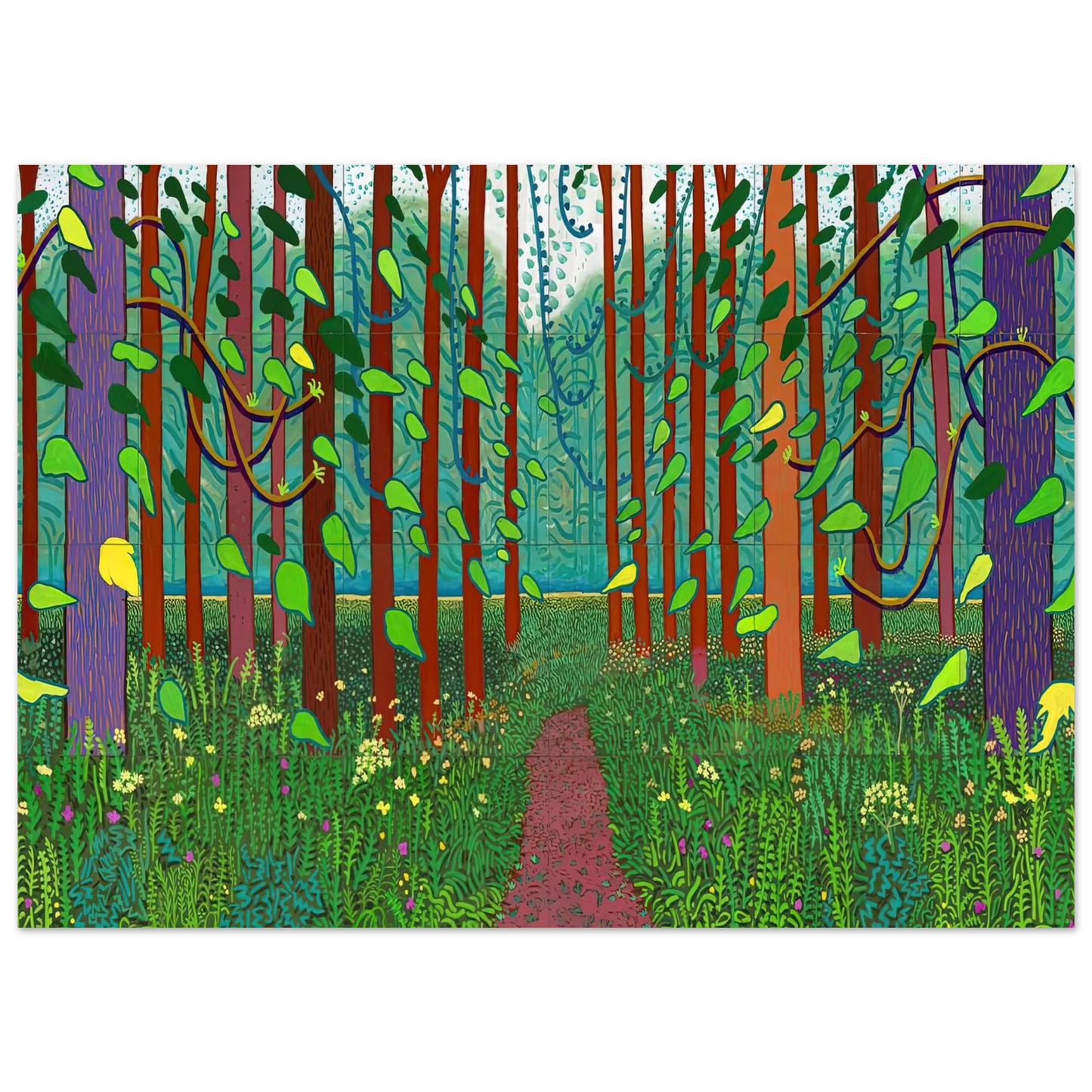 David Hockney - David Hockney Wall art - 13x18 cm / 5x7 inches - Premium Wooden Framed Poster With Fine Art Paper-canvas - Black frame