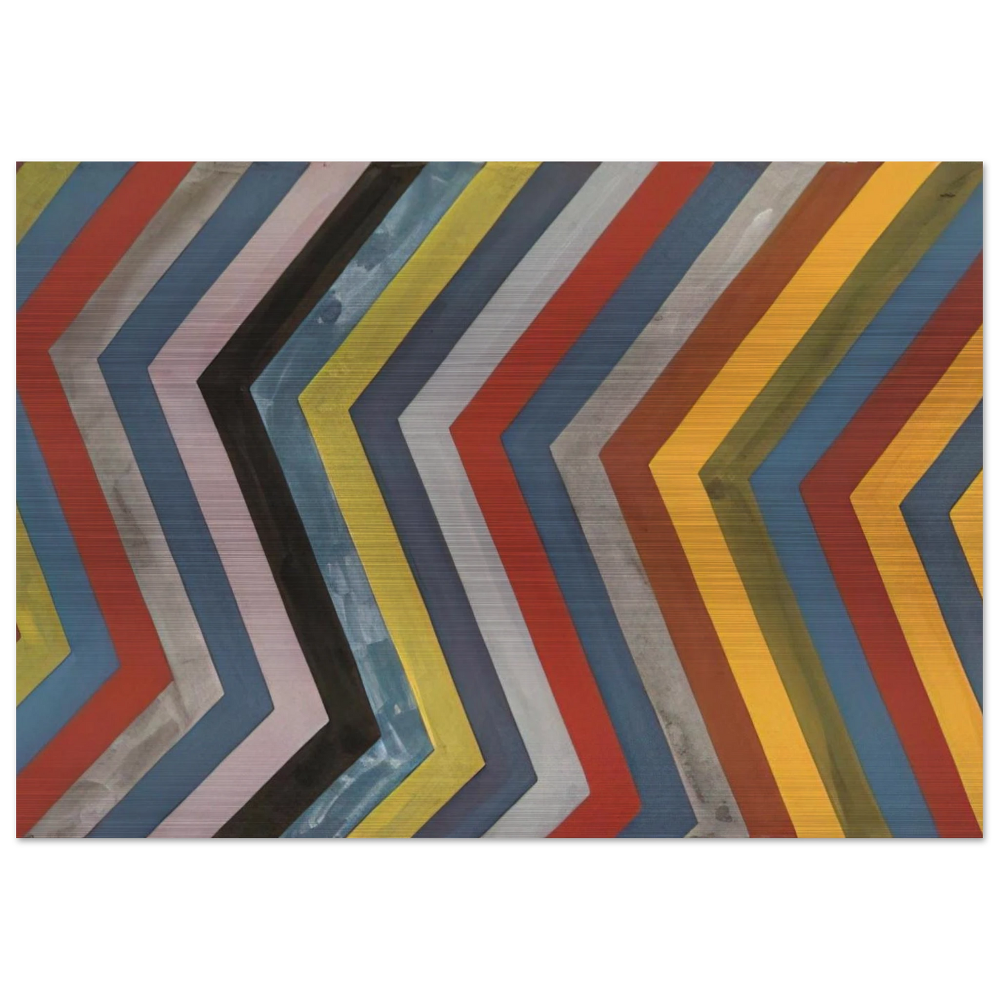 Irregular Bands with Colors Superimposed - Sol LeWitt Brushed Aluminum Print - 70x100 cm / 28x40 inches | Sol LeWitt Aluminum Print | Sol LeWitt Prints