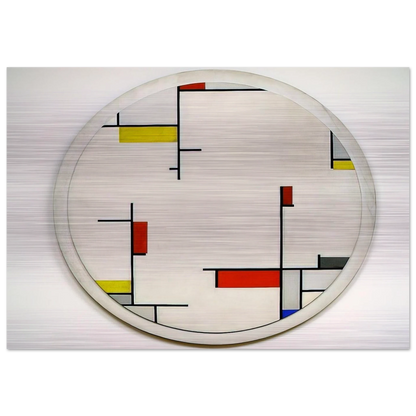 Relational Painting, Tondo #1 - 1944 - Fritz Glarner Brushed Aluminum Print - 70x100 cm / 28x40 inches | Fritz Glarner Aluminum Print | Fritz Glarner Prints
