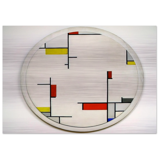 Relational Painting, Tondo #1 - 1944 - Fritz Glarner Brushed Aluminum Print - 70x100 cm / 28x40 inches | Fritz Glarner Aluminum Print | Fritz Glarner Prints
