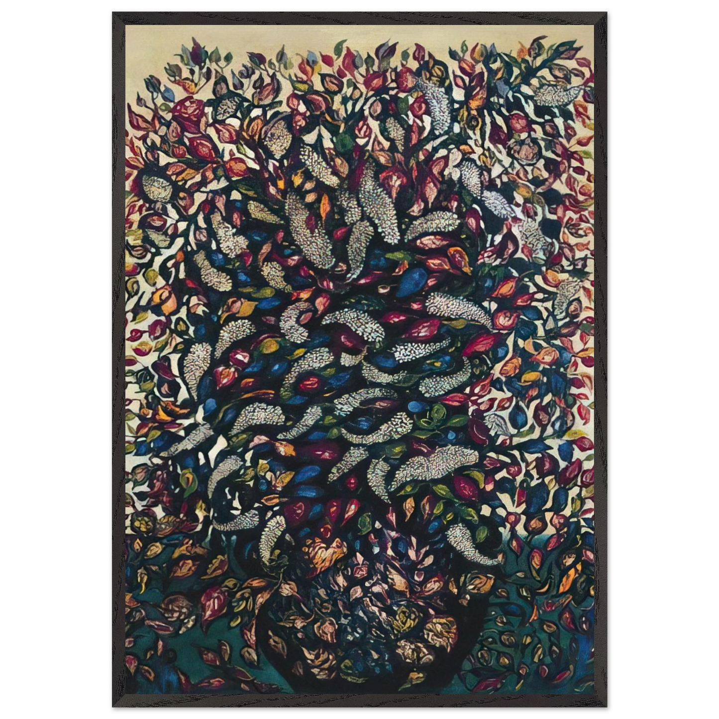 Fleurs et fruits - 1920 - Seraphine Louis 70x100 cm / 28x40 inches Framed Art Print – Black Wooden Frame