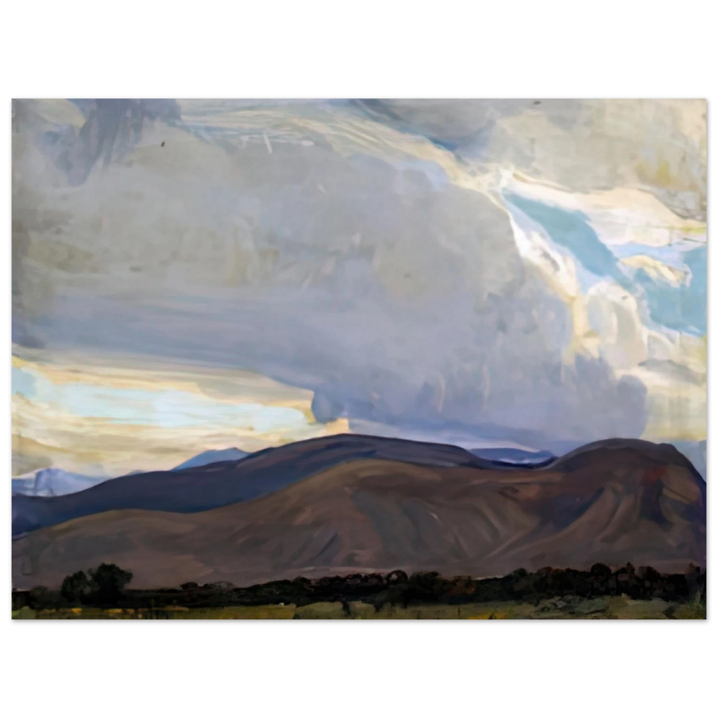 Maynard Dixon - STORM FROM THE SIERRA 1937 Wall art - 21x29.7 cm / 8x12" - Premium Wooden Framed Poster With Fine Art Paper-canvas - Wood frame