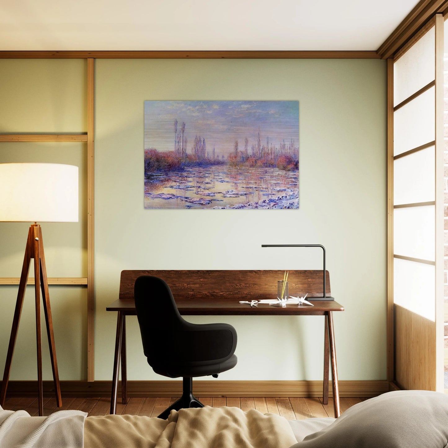 Floating Ice on the Seine - claude monet Brushed Aluminum Print - 70x100 cm / 28x40 inches | claude monet Aluminum Print | claude monet Prints