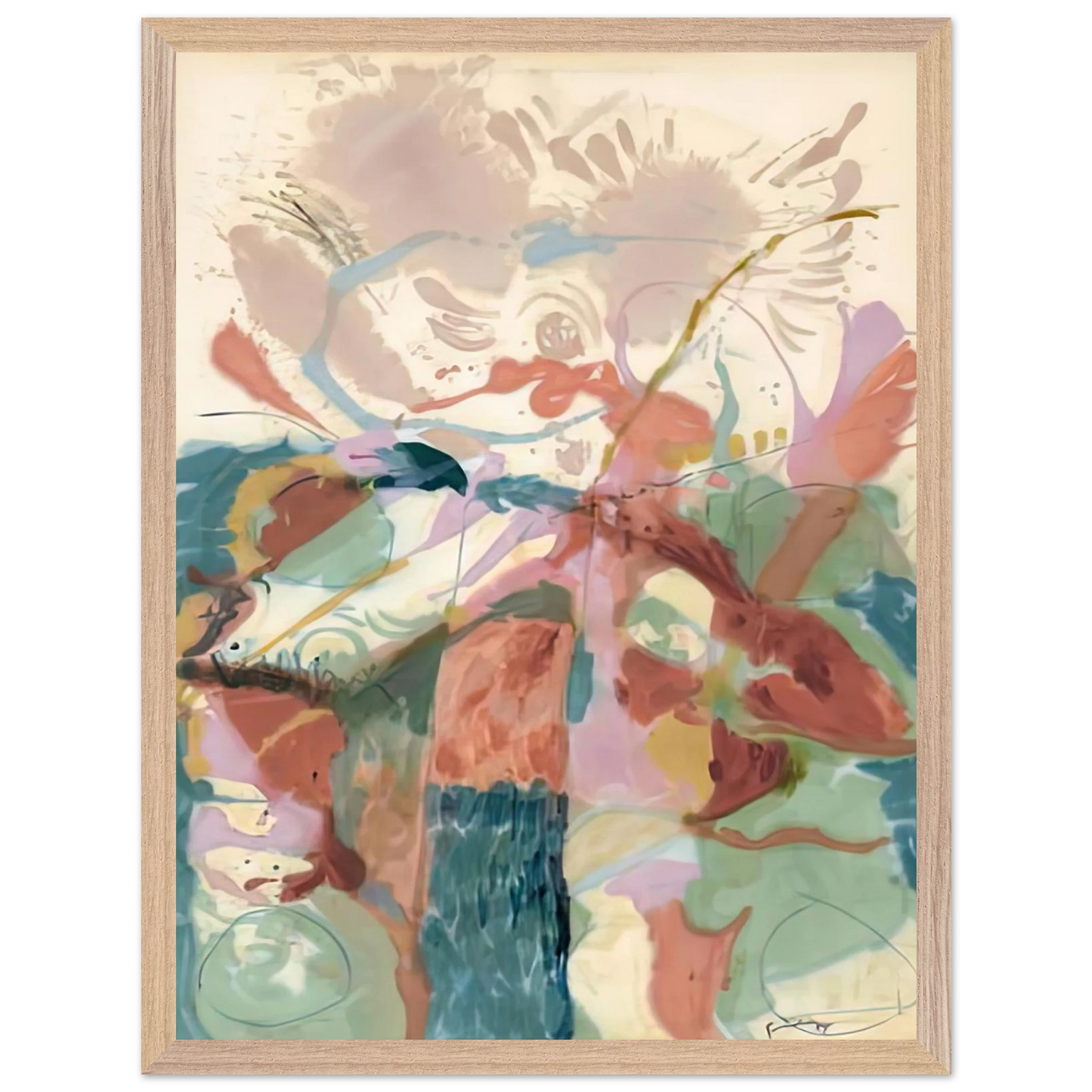 Helen Frankenthaler - Jacob's Ladder, 1957- Wall Art - 60x80 cm / 24x32 inches - Premium Wooden Framed Poster With Fine Art Paper-canvas - White frame