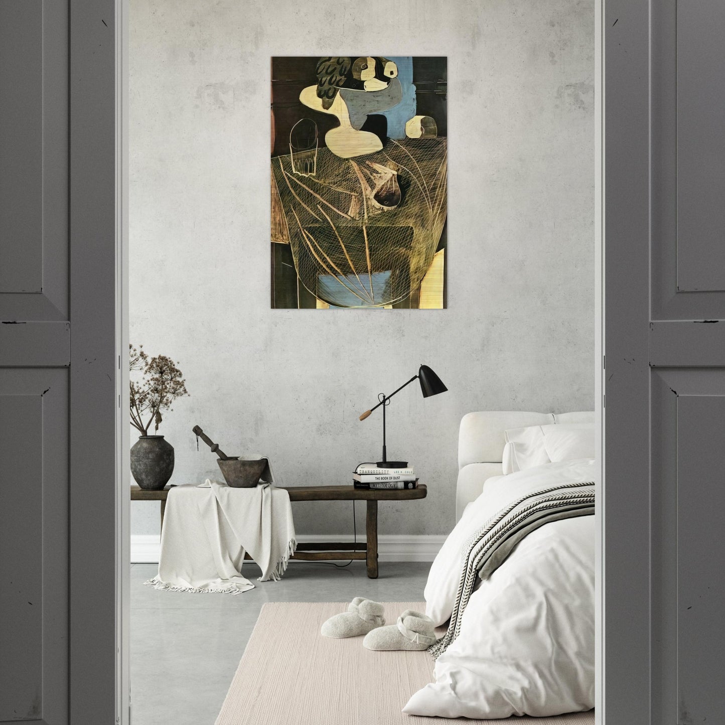 Still life with fishing net - Pablo Picasso Brushed Aluminum Print - 70x100 cm / 28x40 inches | Pablo Picasso Aluminum Print | Pablo Picasso Prints