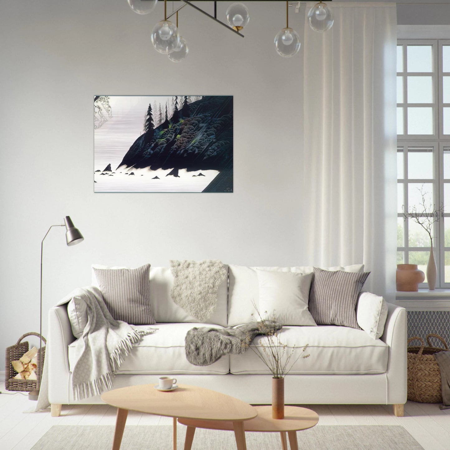 Spruce Redwoods and Pine - Eyvind Earle Brushed Aluminum Print - 70x100 cm / 28x40 inches | Eyvind Earle Aluminum Print | Eyvind Earle Prints