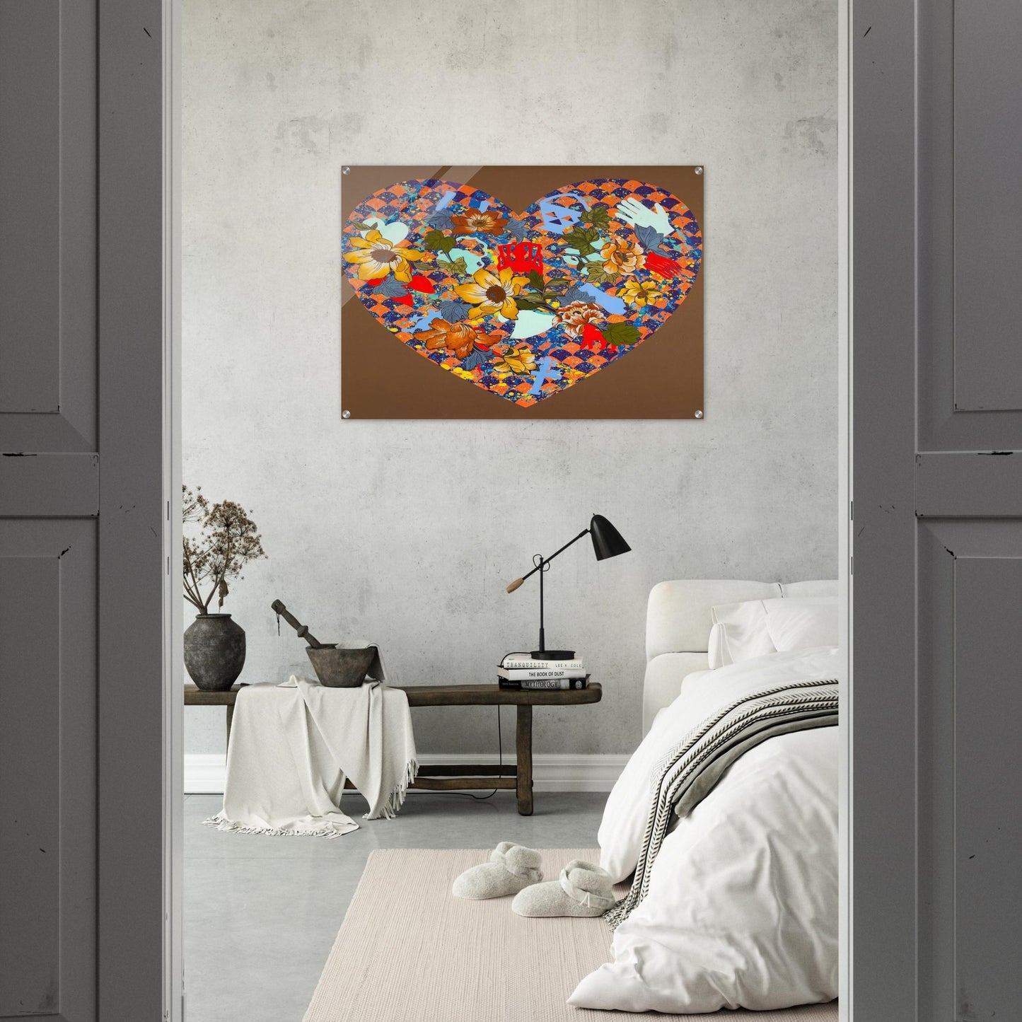 Our Stenciled Heart - 2008 - Miriam Schapiro Acrylic Print - 70x100 cm / 28x40″ inches
