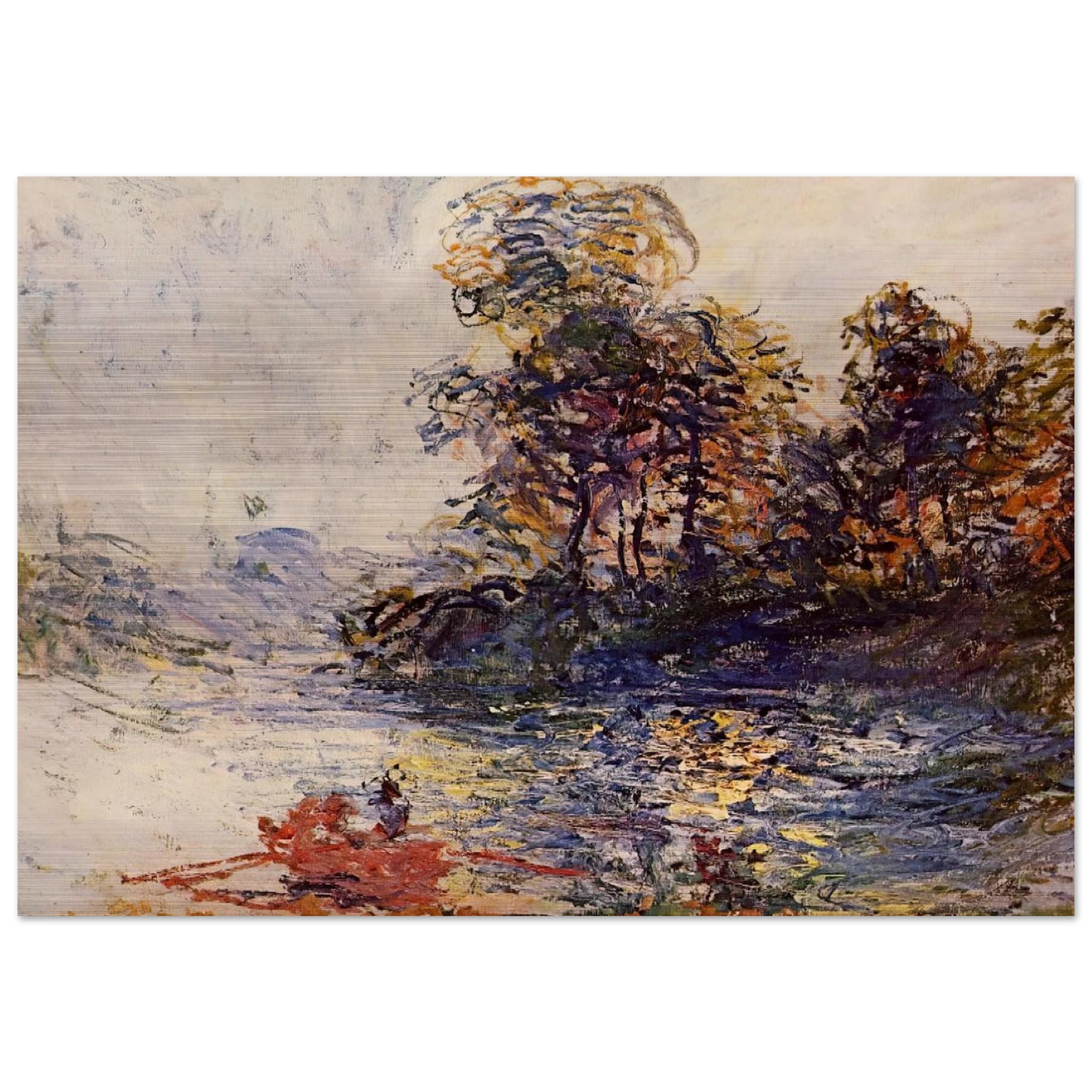 The River - claude monet Brushed Aluminum Print - 70x100 cm / 28x40 inches | claude monet Aluminum Print | claude monet Prints