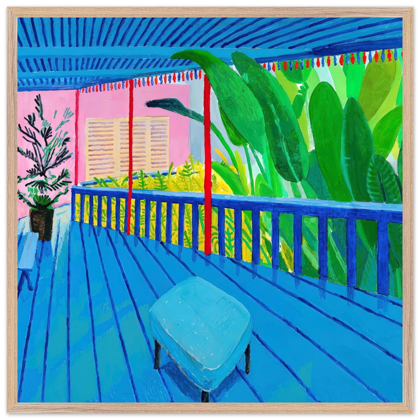 David Hockney - David Hockney Wall art - 28x43  cm / XL (11x17 inches) - Premium Wooden Framed Poster With Fine Art Paper-canvas - White frame