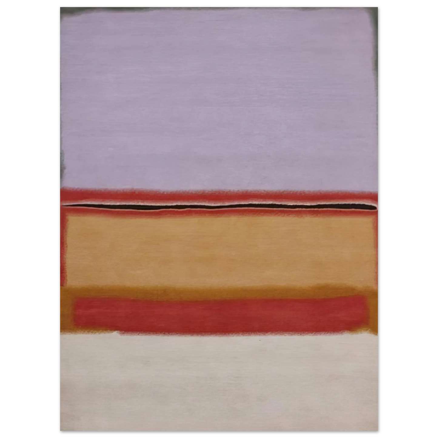 Mark Rothko - Orange over Violet - 1968 Wall Art - 60x80 cm / 24x32 inches - Premium Wooden Framed Poster With Fine Art Paper - Black frame