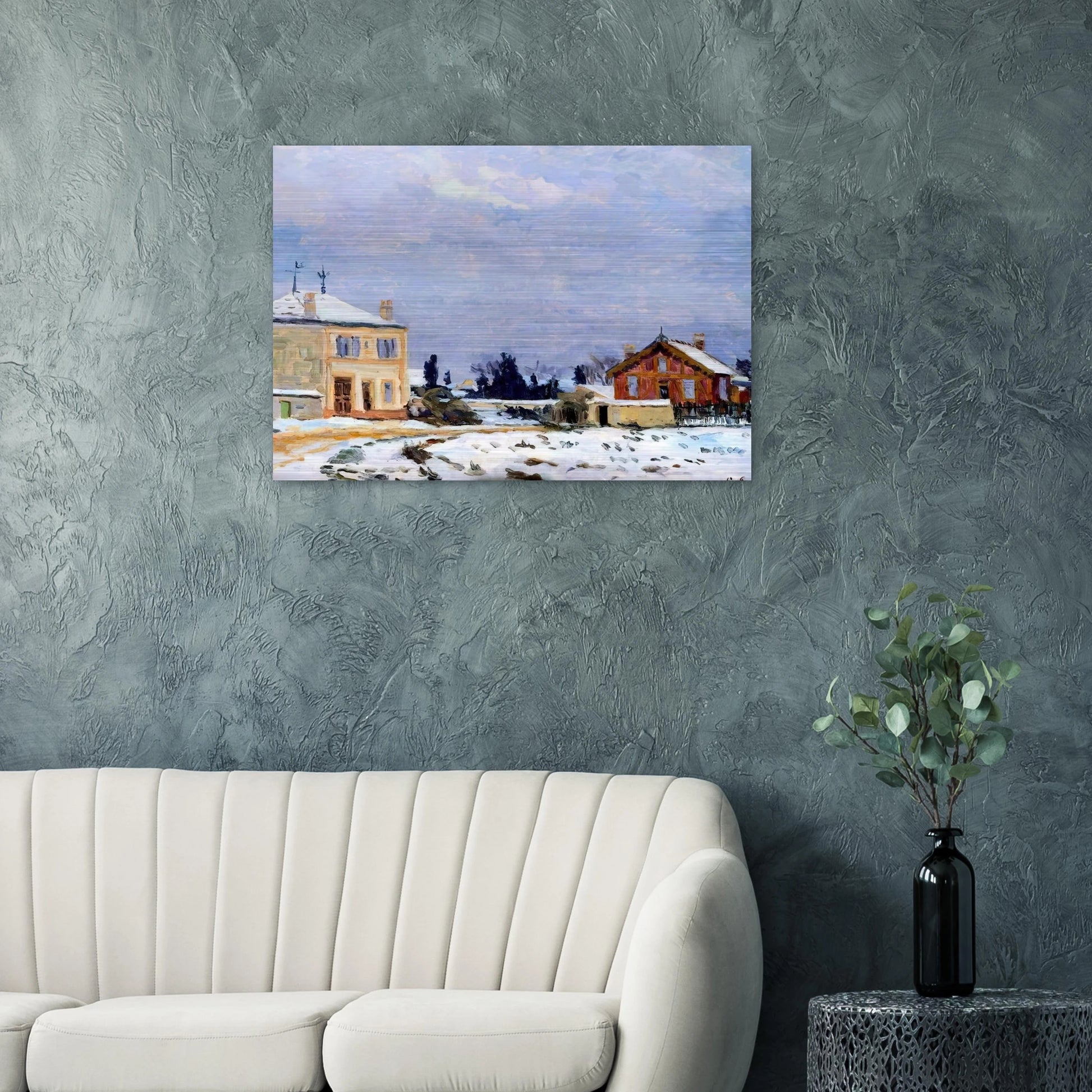 Neige - 1876 - Armand Guillaumin Brushed Aluminum Print - 70x100 cm / 28x40 inches | Armand Guillaumin Aluminum Print | Armand Guillaumin Prints