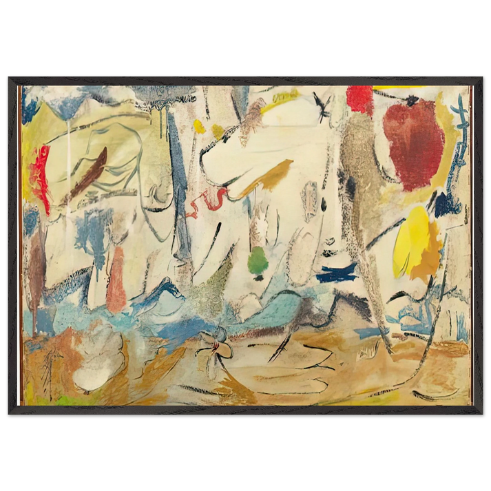Cloudscape 1951- - Helen Frankenthaler 70x100 cm / 28x40 inches Framed Art Print – Black Wooden Frame