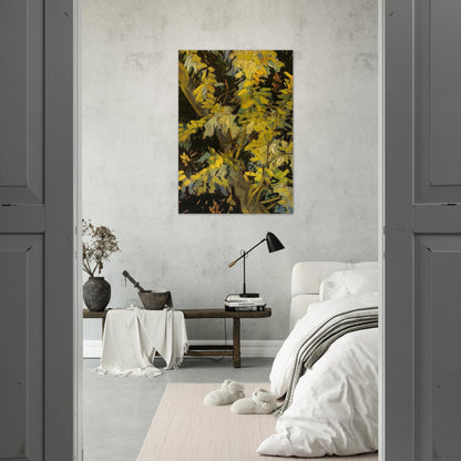 Blossoming Acacia Branches - Vincent van Gogh Brushed Aluminum Print - 70x100 cm / 28x40 inches | Vincent van Gogh Aluminum Print | Vincent van Gogh Prints